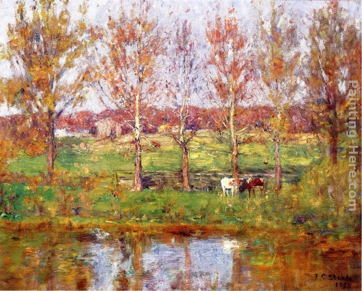 Cows by the Stream painting - Theodore Clement Steele Cows by the Stream art painting